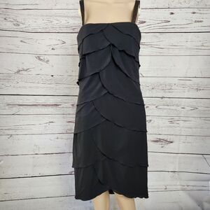 Willa Han Tiered Black Sleeveless Dress Size Small